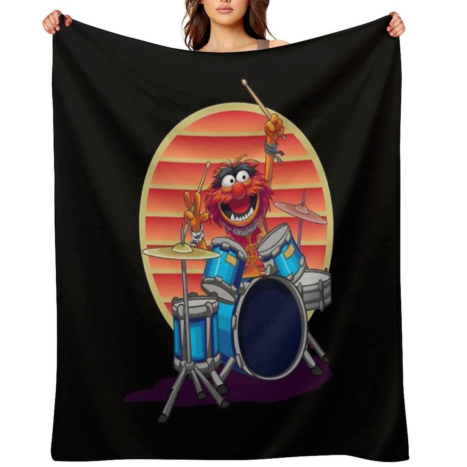 Muppets Emotional Animal Drummer Wrinkle-free Throw Blanket