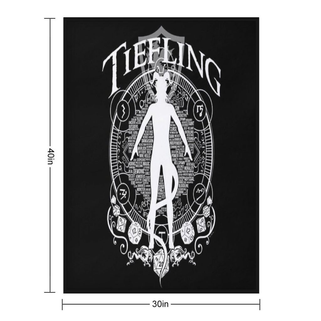 Tiefling - White Travel-friendly Throw Blanket