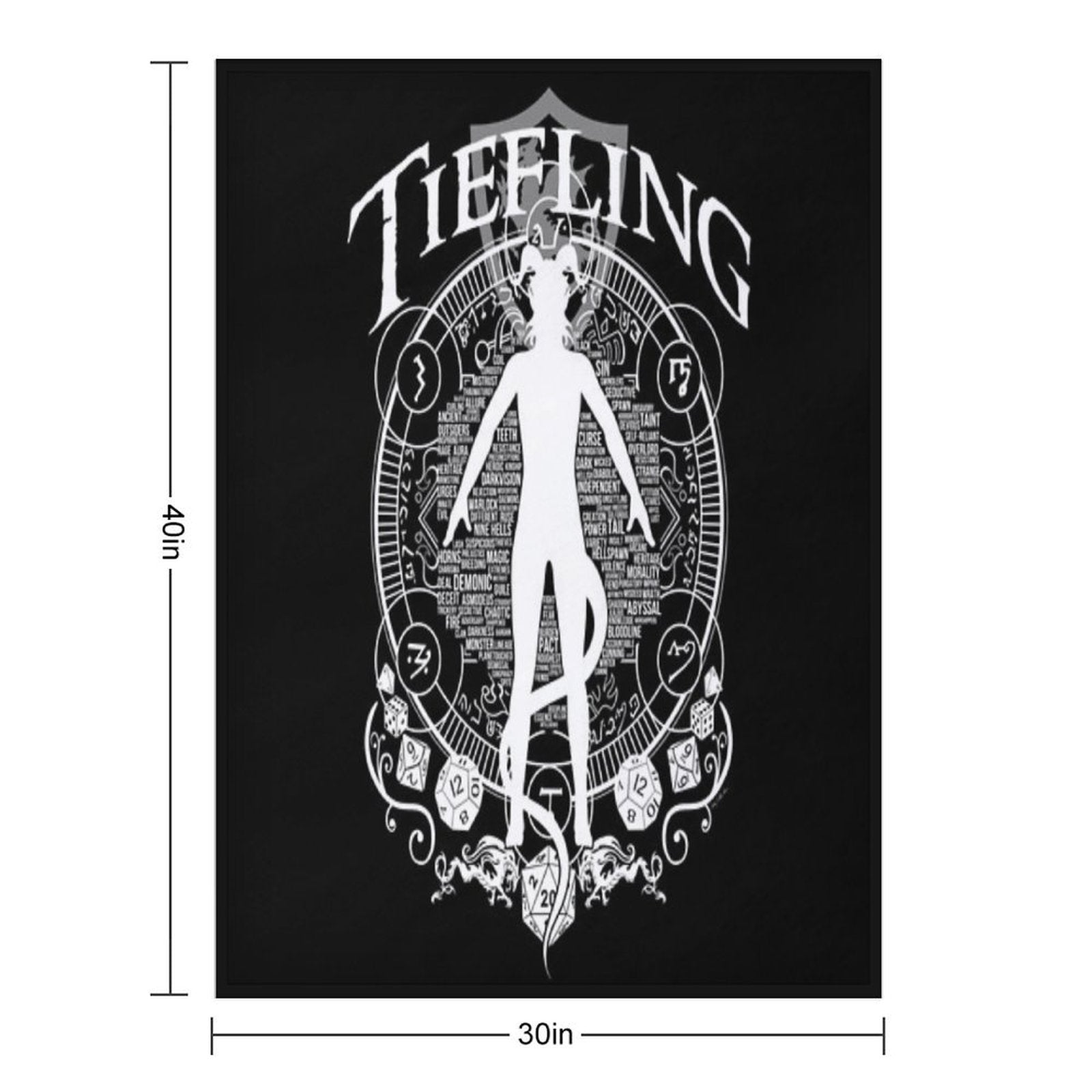 Tiefling - White Travel-friendly Throw Blanket