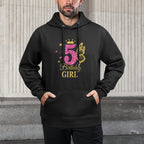 Kids Five Year Old Birthday Girl 5th 5 Year Old Princess Colorfast Hoodie