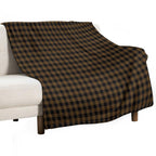 Brown Lumberjack Plaid Print Sustainable Throw Blanket