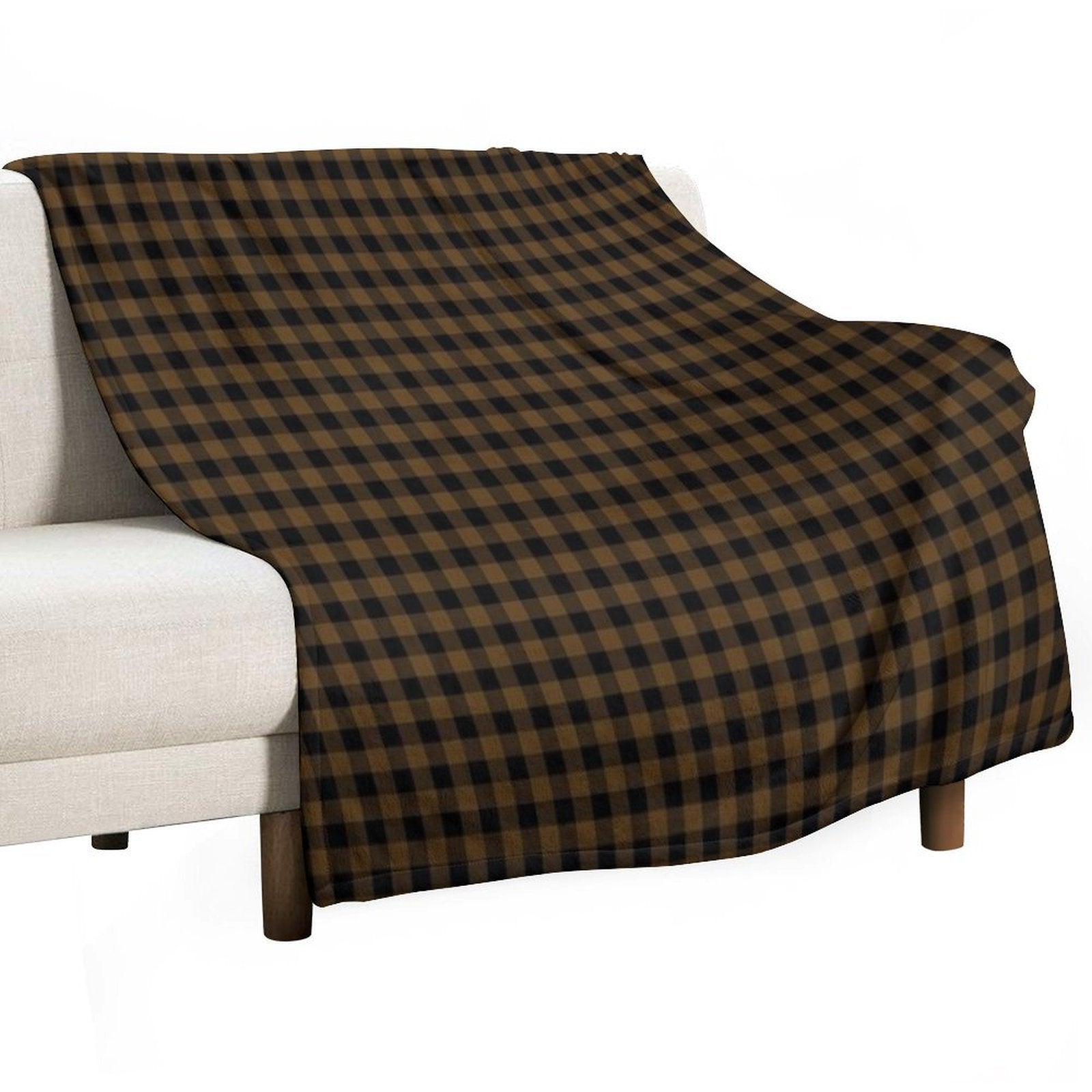 Brown Lumberjack Plaid Print Sustainable Throw Blanket