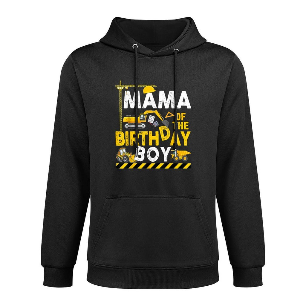 Mama of The Birthday Boy Construction Worker Bday Party Cotton-Polyester Blend Hoodie