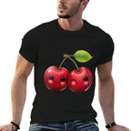 Womens Funny Cherries Cherry  Stretchy T-Shirt