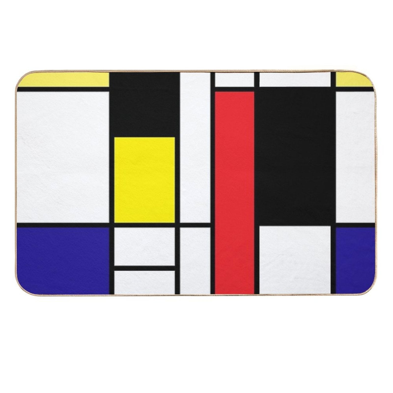 Mondrian Art, Minimalist, Red White Blue Yellow Black  Eco-Friendly Bath Mat