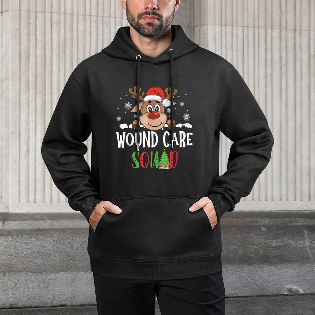 Cute Reindeer Christmas Wound Care Squad Stethoscope Nurse Breathable Fabric Hoodie