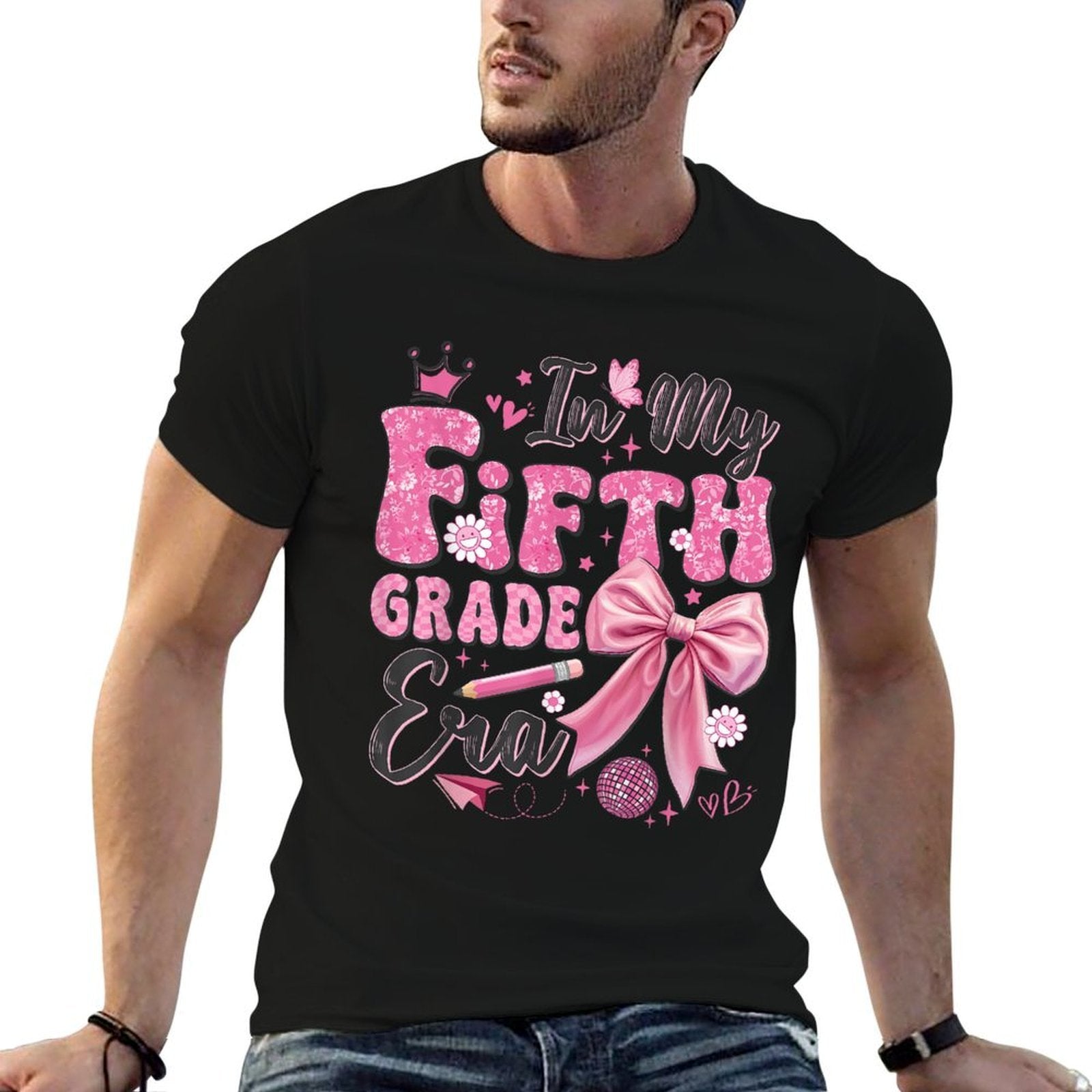 In My Fifth Grade Era Coquette Back To School Teacher Girl  Relaxed-fit T-Shirt