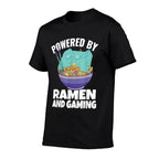 Powered By Ramen And Gaming Kids Gamer  Cotton T-Shirt