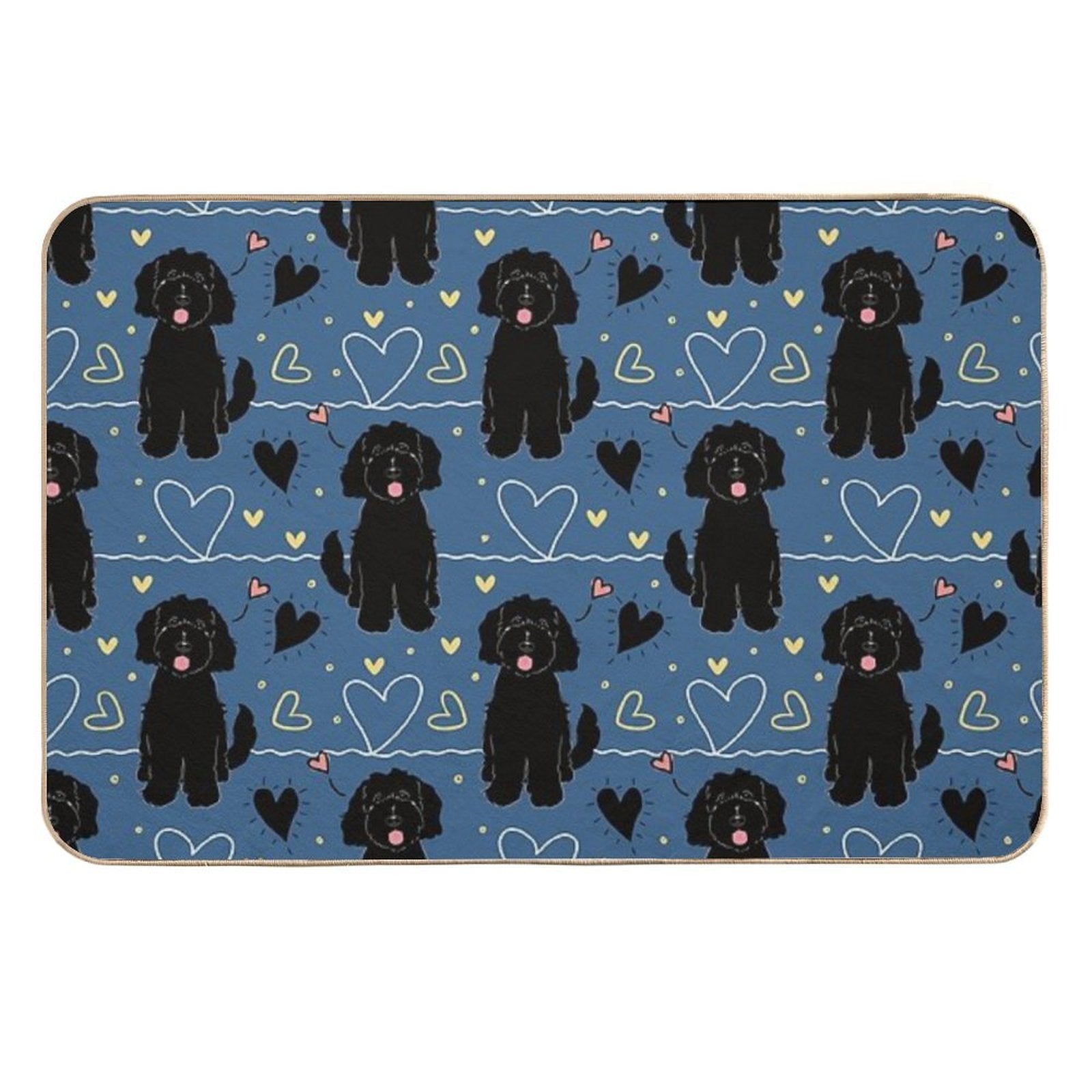 LOVE Black Goldendoodle Dog  Rapid-Drying Bath Mat