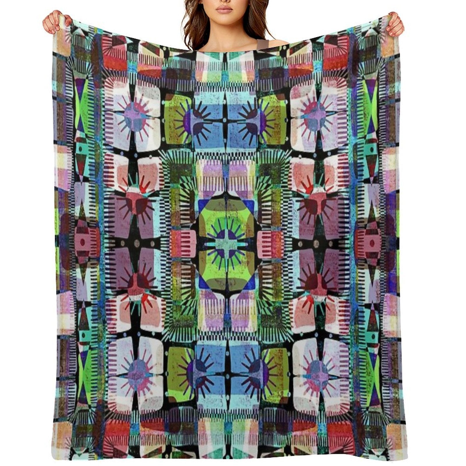 Solar 3   Abstract Sun Pattern Durable Throw Blanket