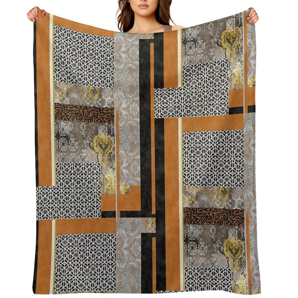 Ethnic Mixed Pattern Wrinkle-free Throw Blanket