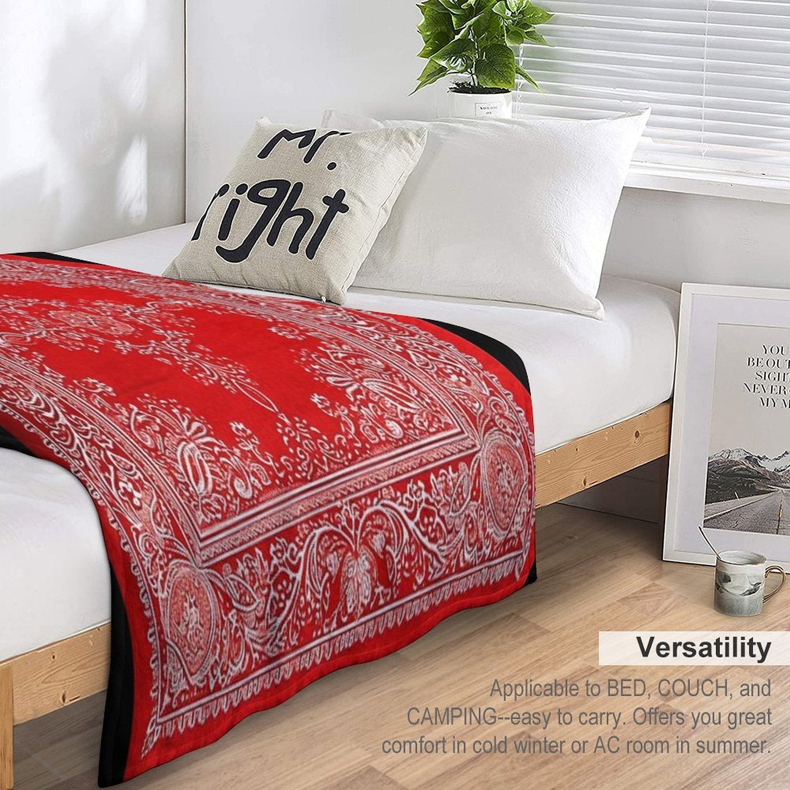 Classic Red Bandanna Style Quick-dry Throw Blanket