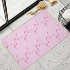 Pink Bows And Ribbons on A Pink Background  Eco-Friendly Bath Mat