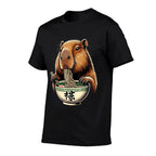 Capybara Eating Japanese Ramen Noodles Anime  Classic T-Shirt