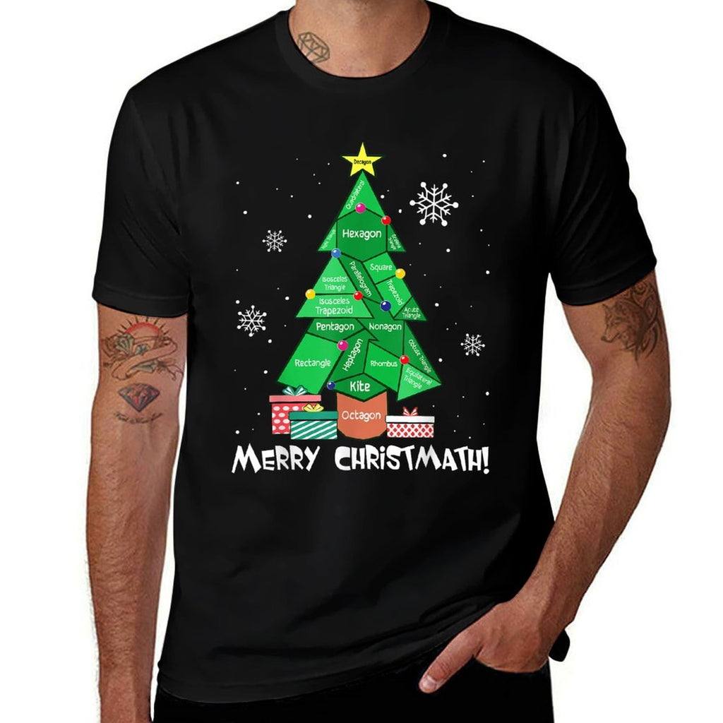 Math Teacher Polygon Christmas Tree Geometry Merry Christmas  Durable T-Shirt