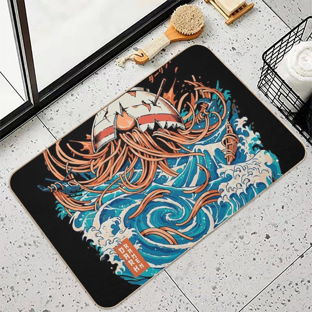 Black Dark Great Ramen Off Kanagawa  Multi-Purpose Bath Mat