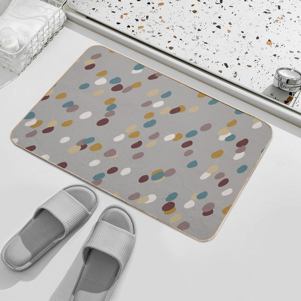 Modern Basic Pattern Dots- Earth Tones  Odorless Bath Mat