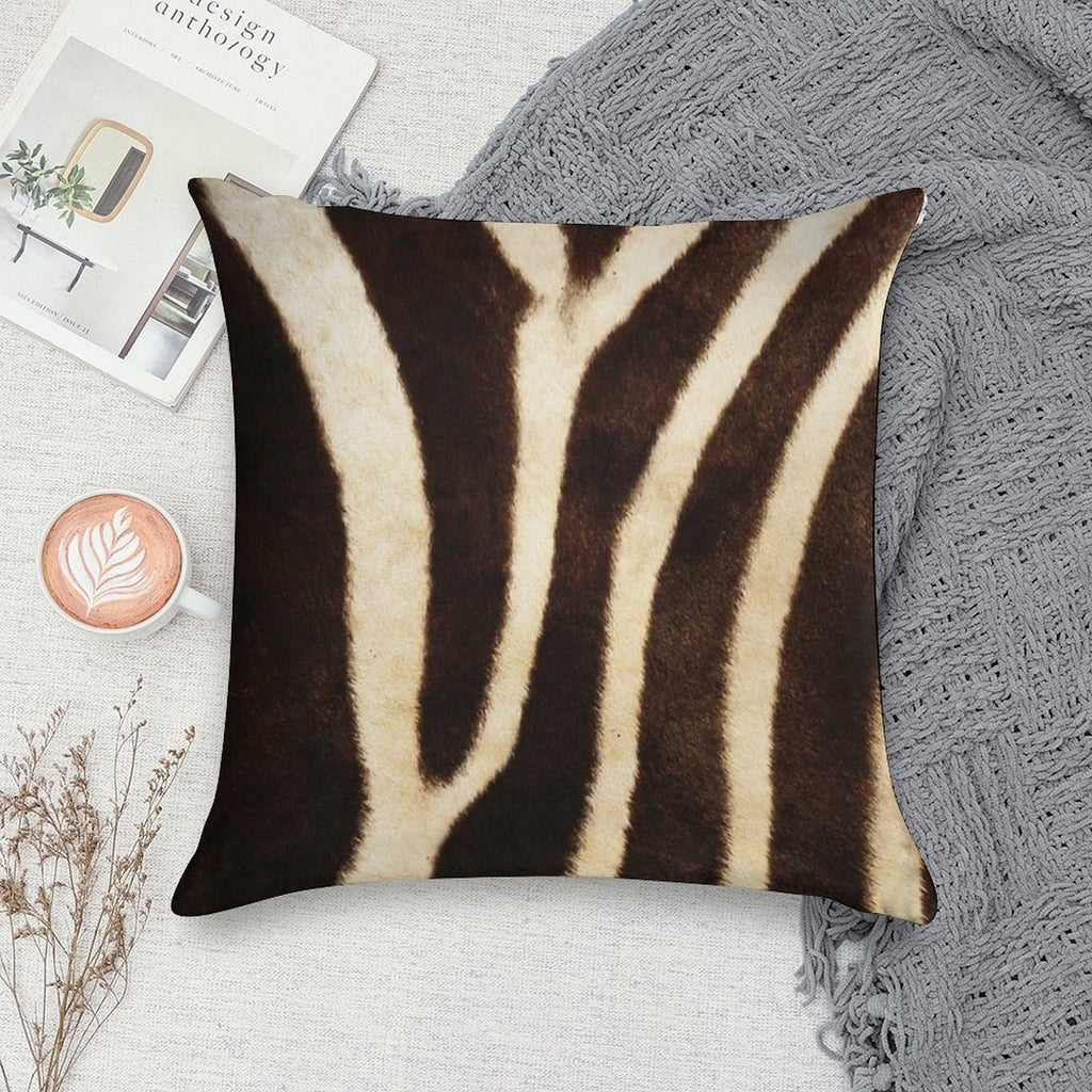 Zebra Fur Print Soft Luxury Feel Throw Pillow
