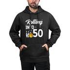 Rolling Into 50 Bowling 50th Birthday Colorfast Hoodie