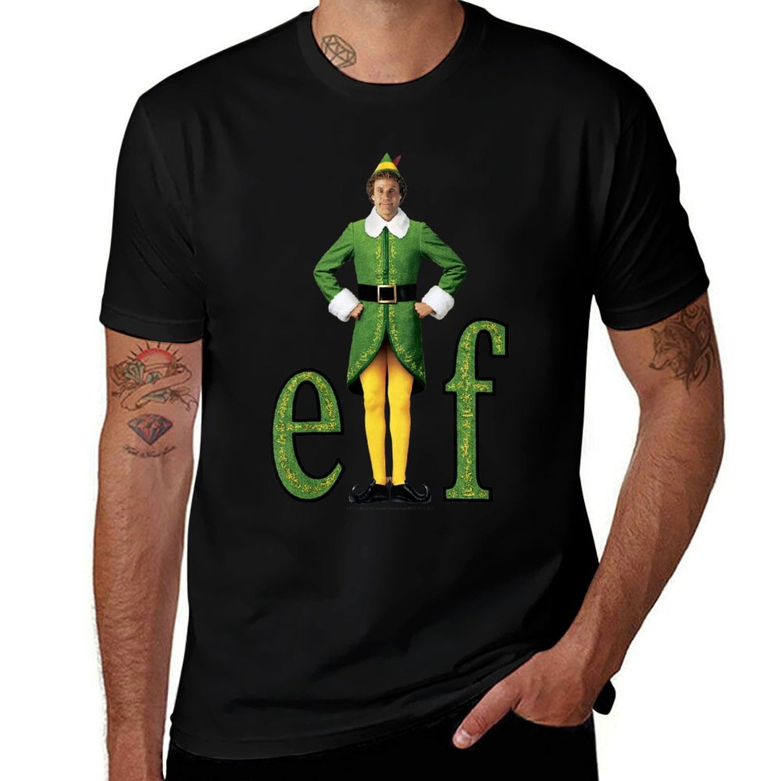 Kids Elf Buddy Classic Movie Logo  Ribbed Collar T-Shirt
