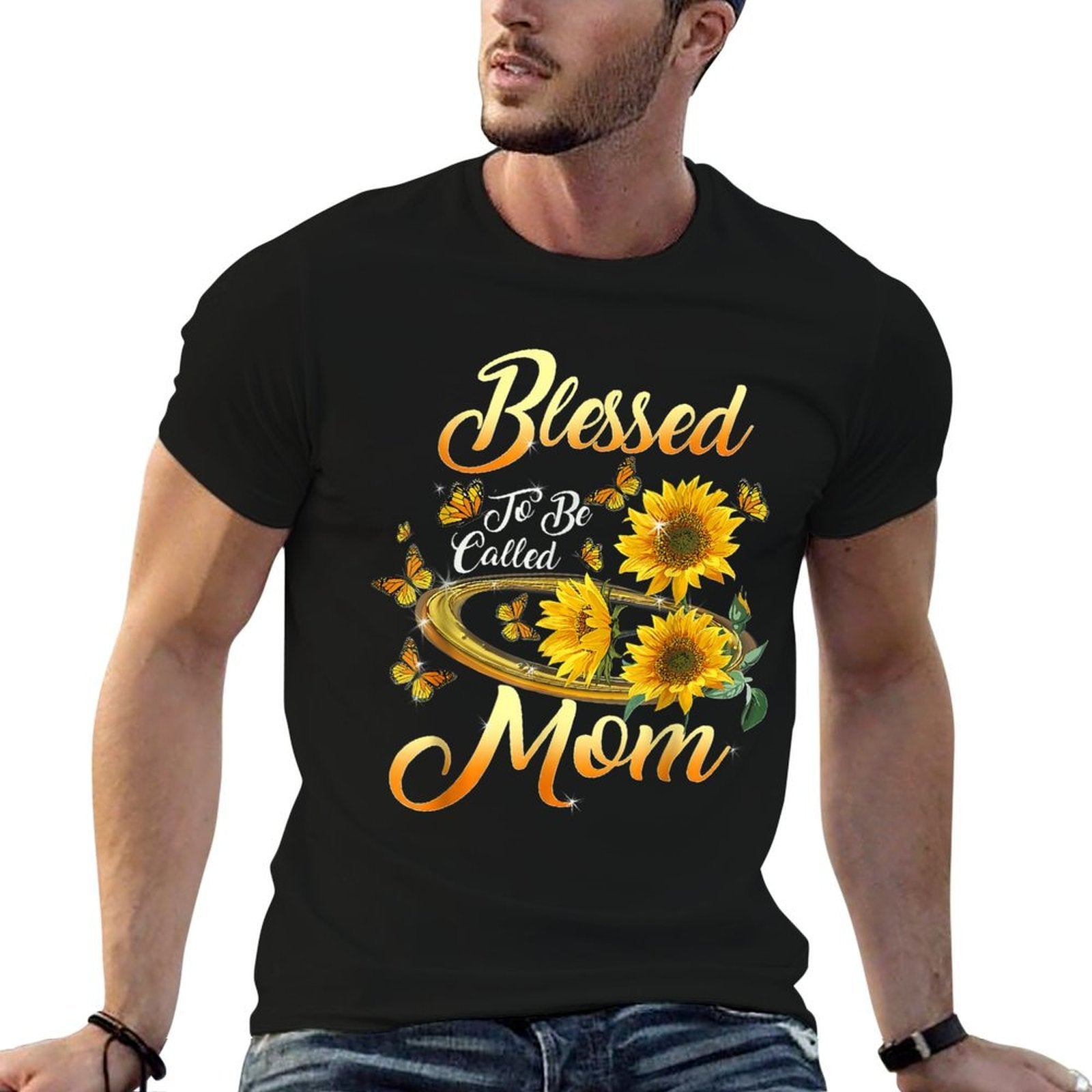 Blessed To Be Called Mom Sunflower Mothers Day  Moisture-wicking T-Shirt