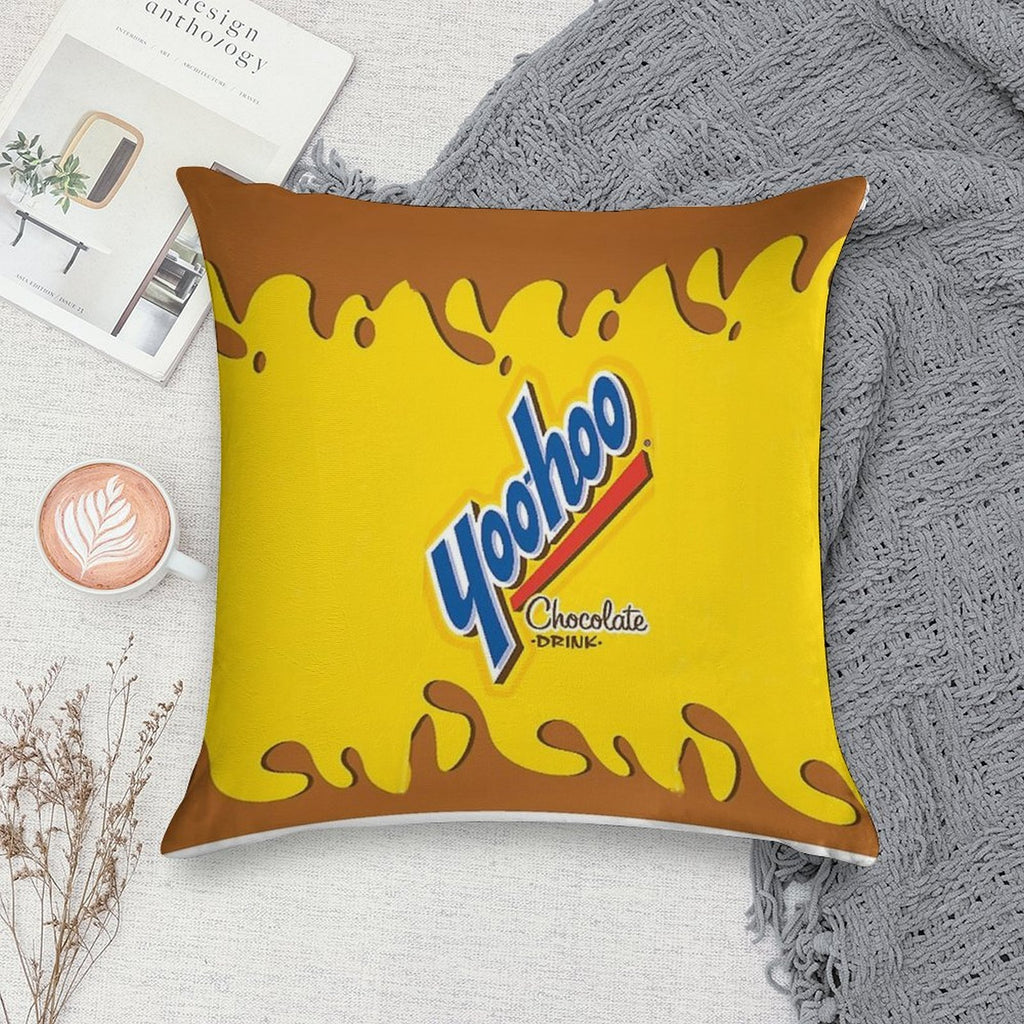 Yoohoo Chocolate Milk Soft Shrink-Resistant Throw Pillow