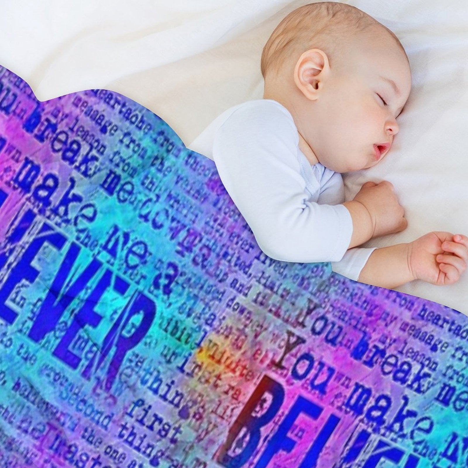 Believer -  Neon Rainbow Versatility Throw Blanket