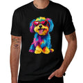 Rainbow Cute Dog Wearing Glasses Heart Puppy Love Dog Funny for Men Women Kids  Wrinkle-resistant T-Shirt