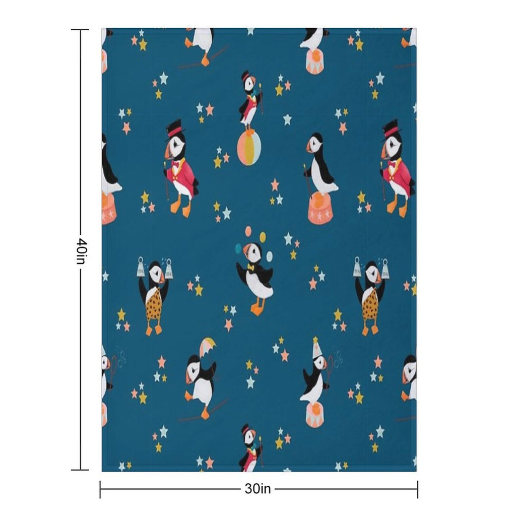 A Circus of Puffins Multi-functional Throw Blanket