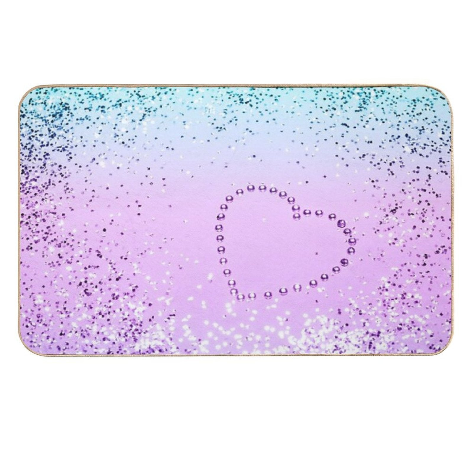 UNICORN Girls Heart #9 (Photo of Glitter Only - Not Reflective)  Dirt-Trapping Bath Mat