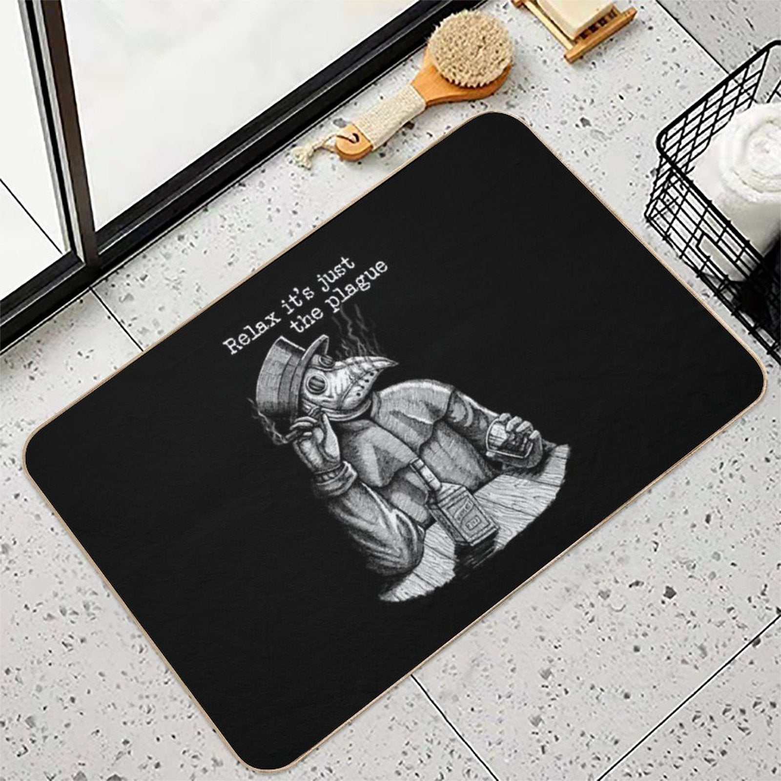 Relax It's Just The Plague - Vintage Plague Doctor  Multi-Purpose Bath Mat