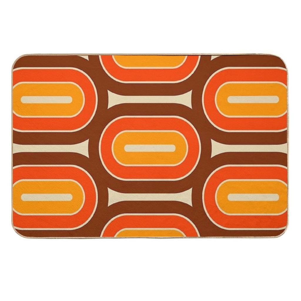 Retro Geometric Pod Design 721  Easy To Clean Bath Mat