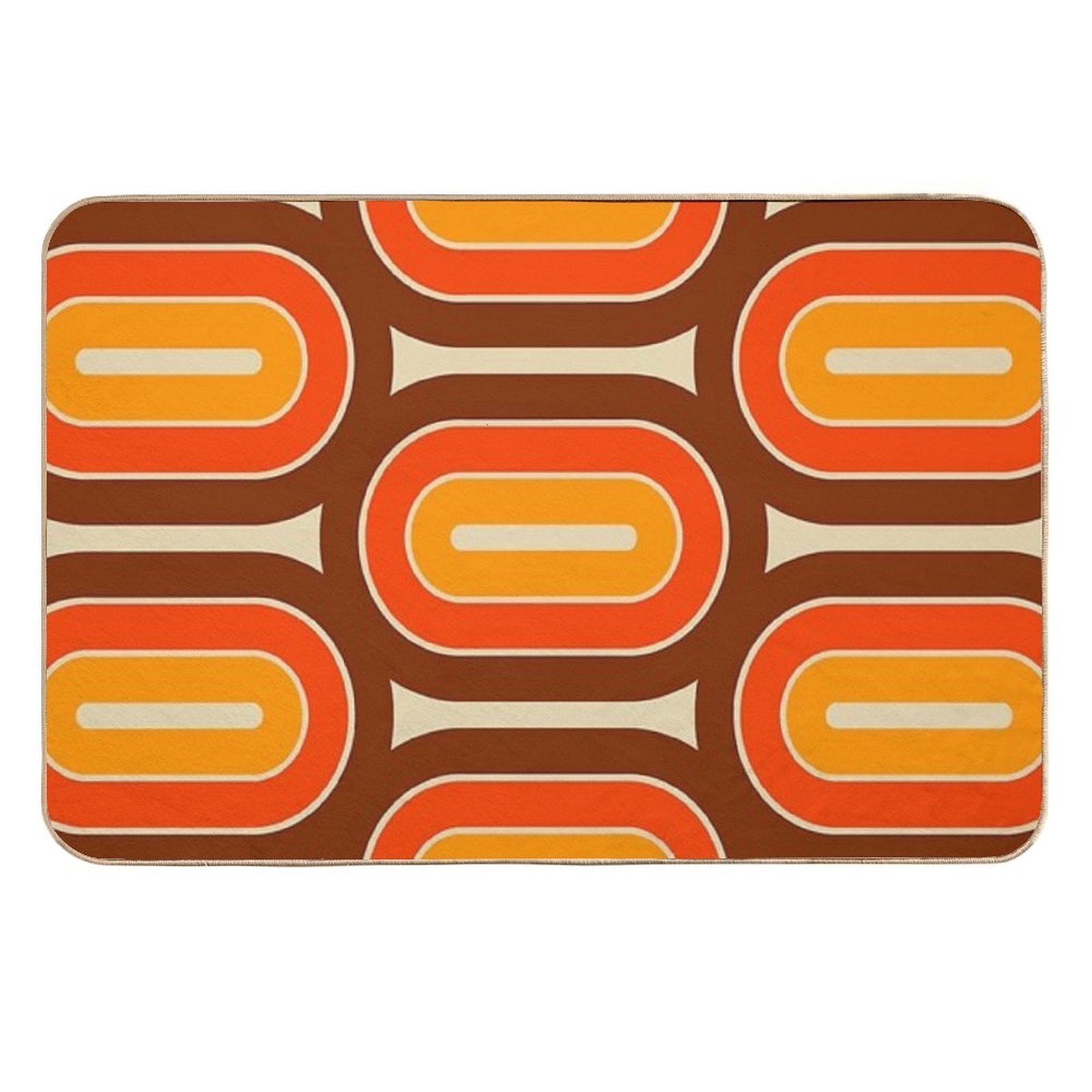 Retro Geometric Pod Design 721  Easy To Clean Bath Mat
