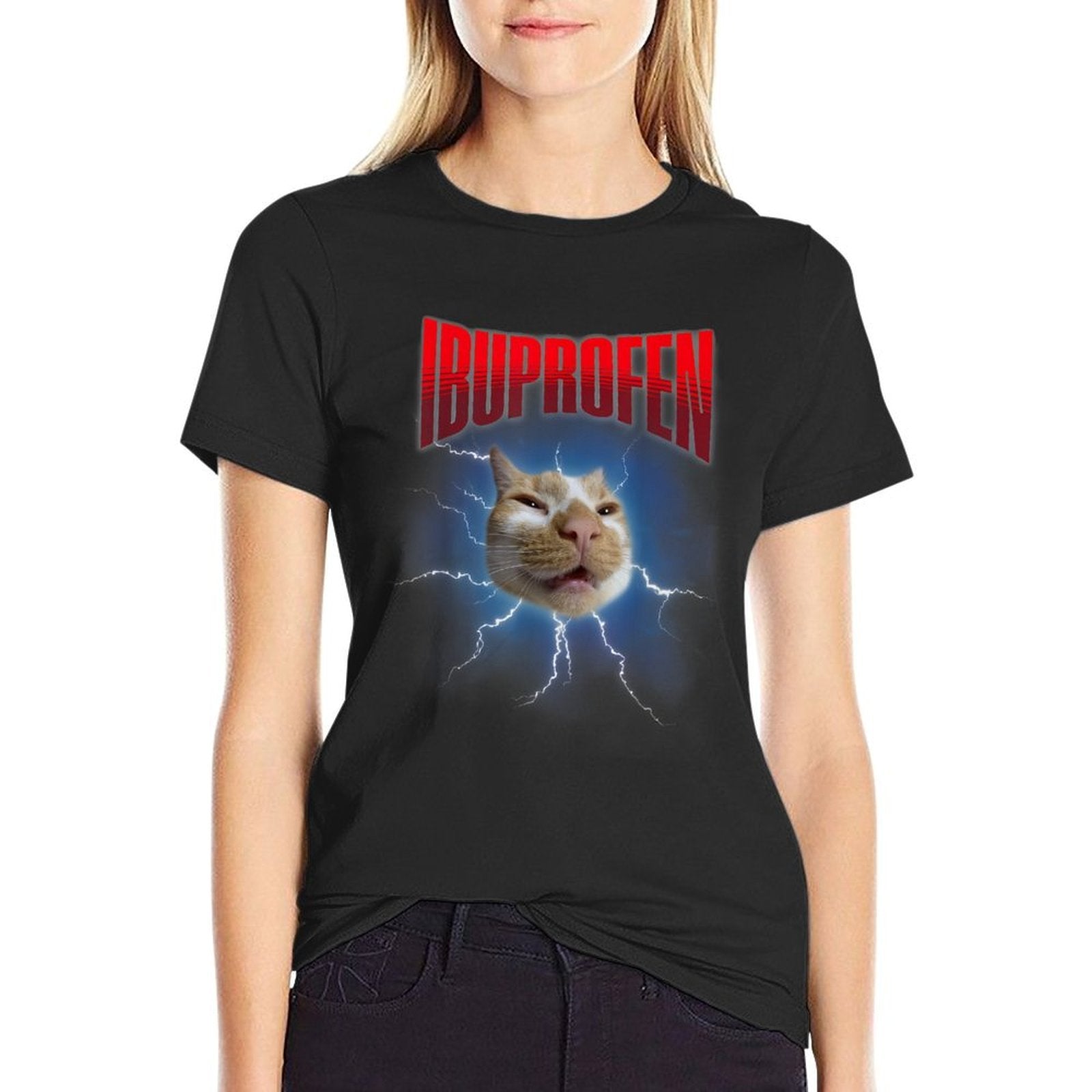 Funny Ibuprofen Cat Hilarious Cat Meme Women Men Kids  Lightweight T-Shirt