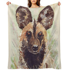 African Wild Dog Premium Throw Blanket