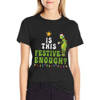 Is This Festive Enough Funny Green Christmas Sarcastic  Lightweight T-Shirt