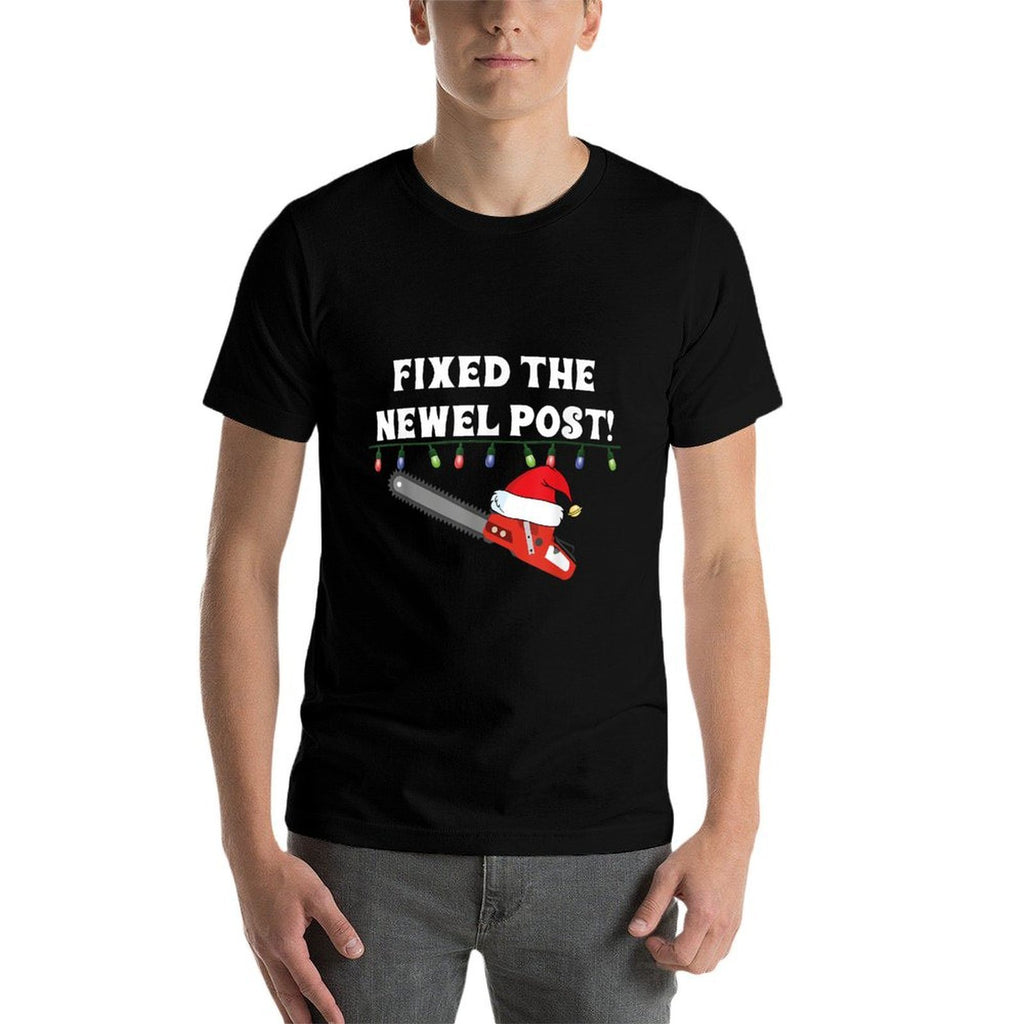 Funny Ugly Christmas Sweater Party Idea Fixed The Newel Post  Wrinkle-resistant T-Shirt