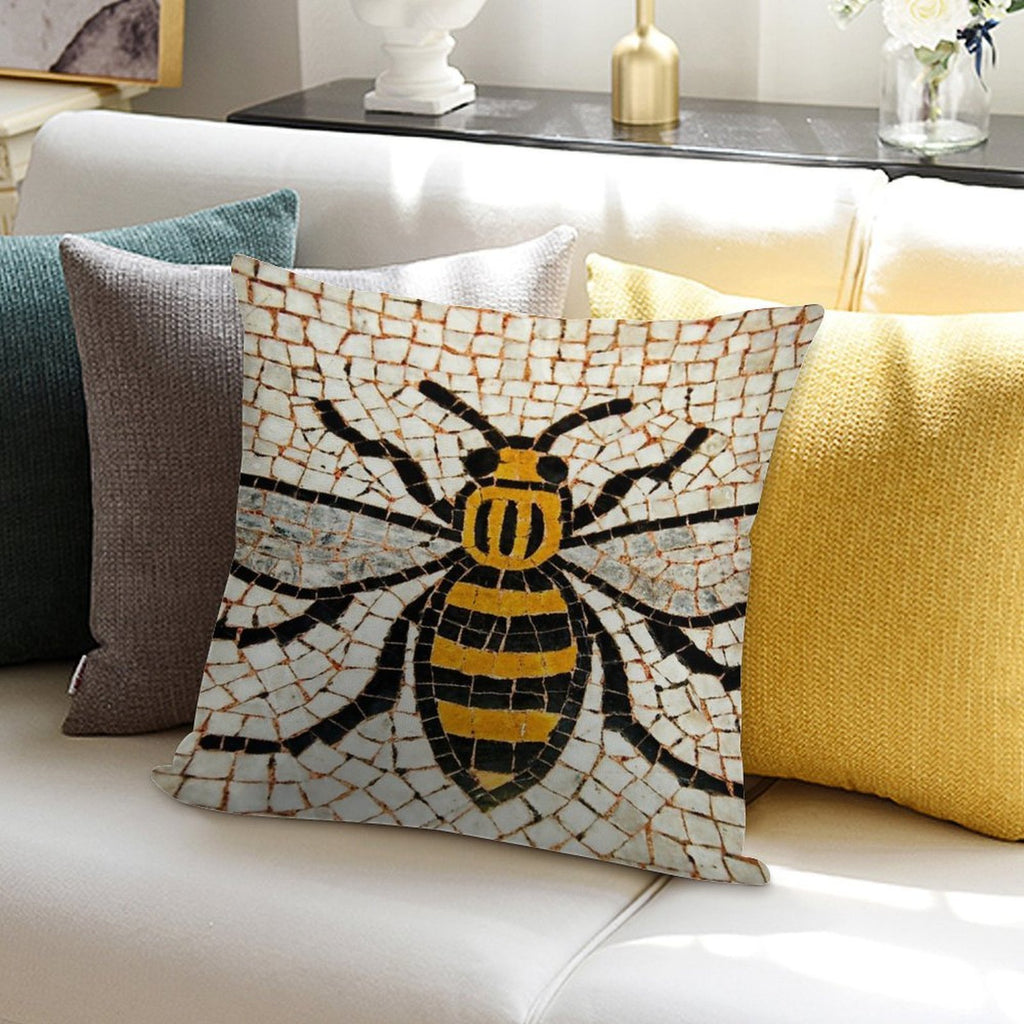 Manchester Bee Soft Fade-Resistant Throw Pillow