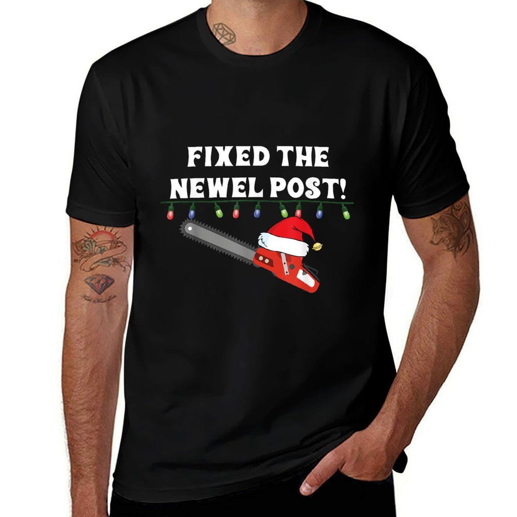 Funny Ugly Christmas Sweater Party Idea Fixed The Newel Post  Wrinkle-resistant T-Shirt