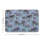 Sweet Elephants in Purple And Grey  Easy To Clean Bath Mat