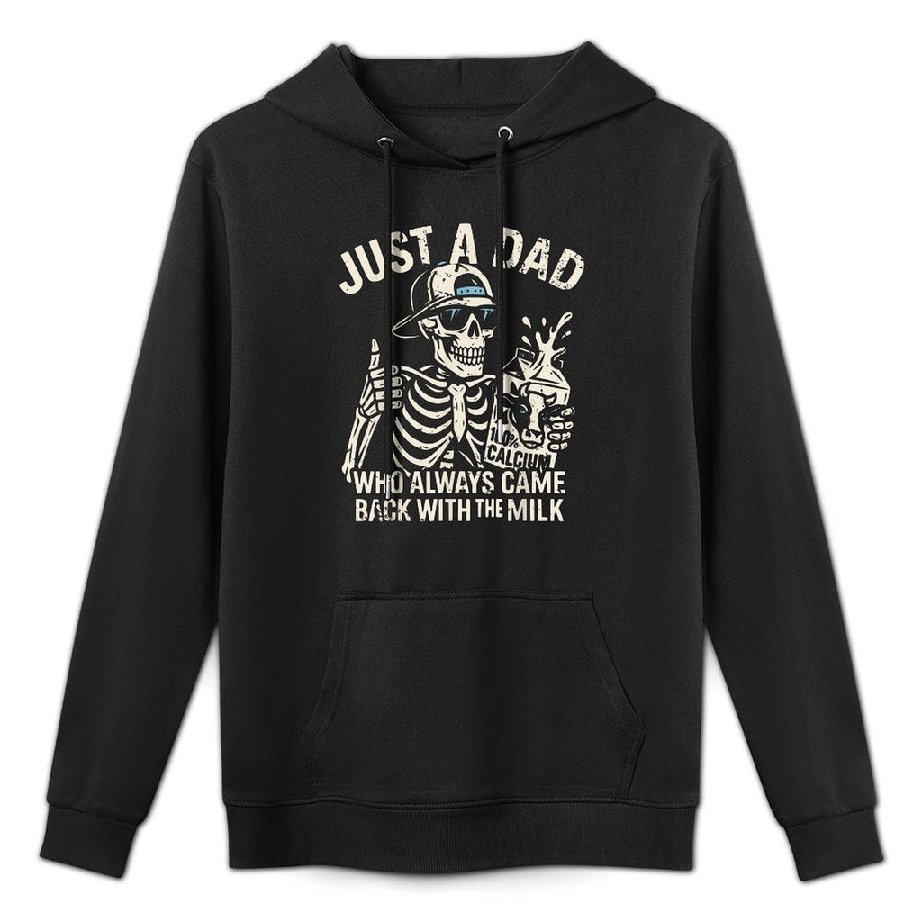 Skeleton Funny Just A Dad Who Always Came Back With The Milk Unisex Design Hoodie
