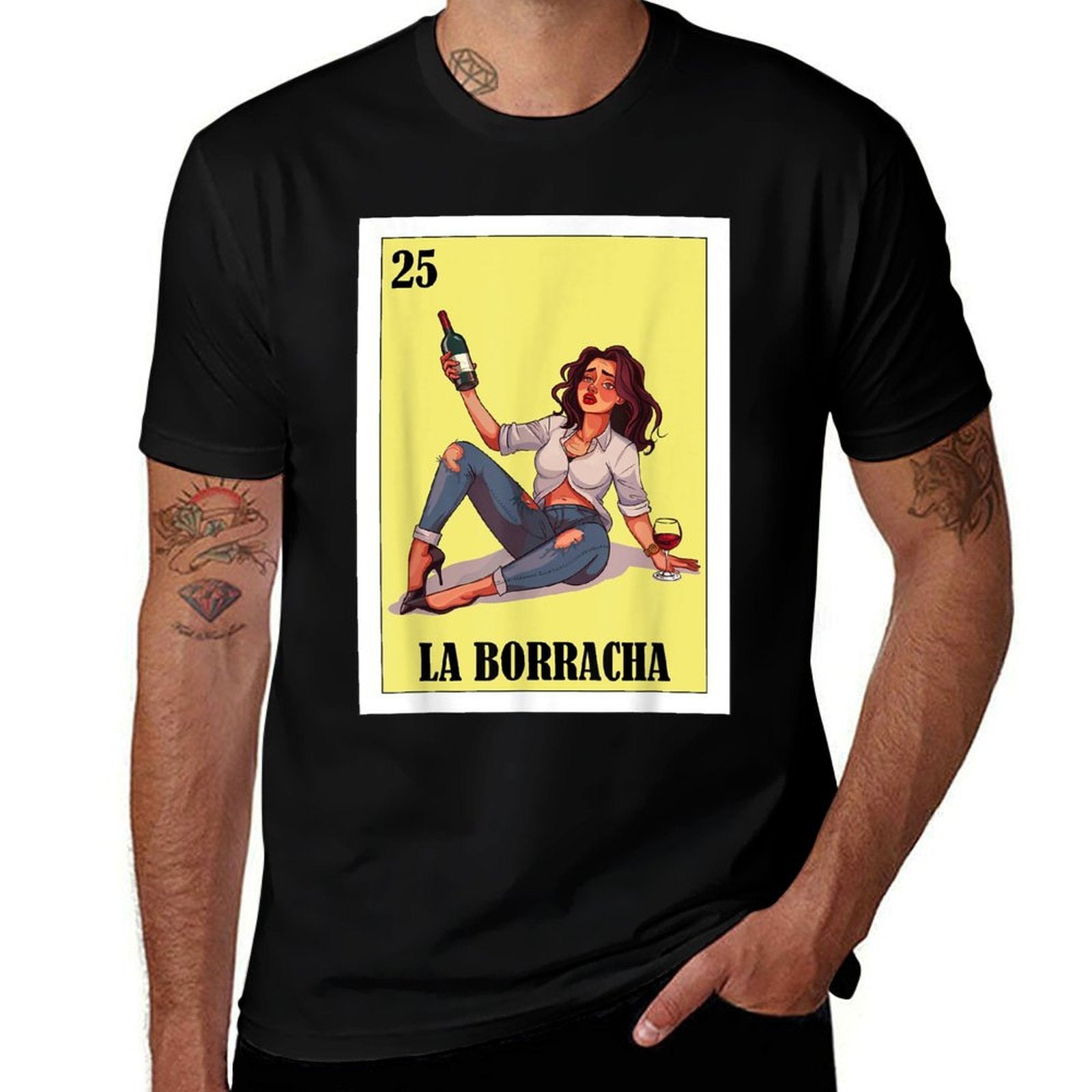 Funny Mexican Design for Parties - La Borracha  Vintage-inspired T-Shirt