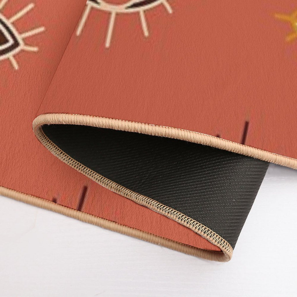 Terracotta Evil Eyes  Dirt-Trapping Bath Mat