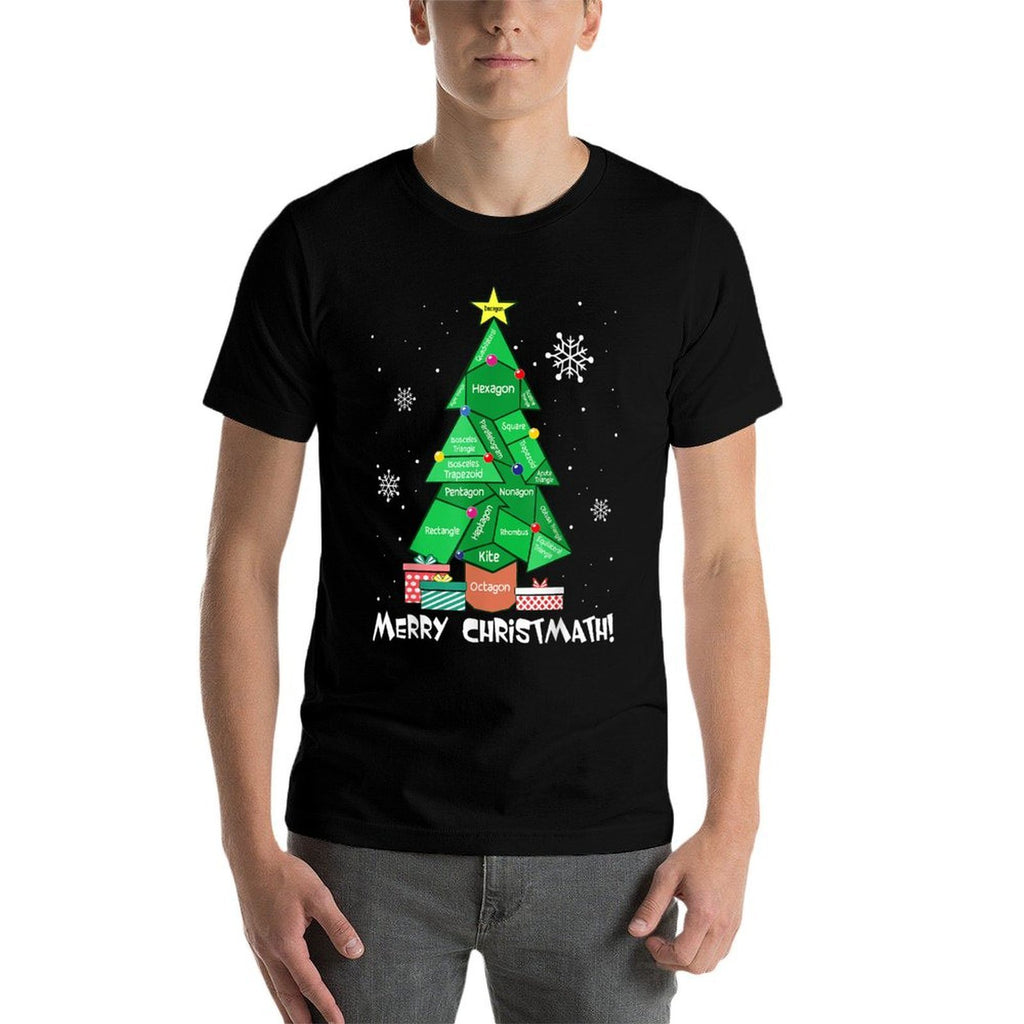 Math Teacher Polygon Christmas Tree Geometry Merry Christmas  Durable T-Shirt