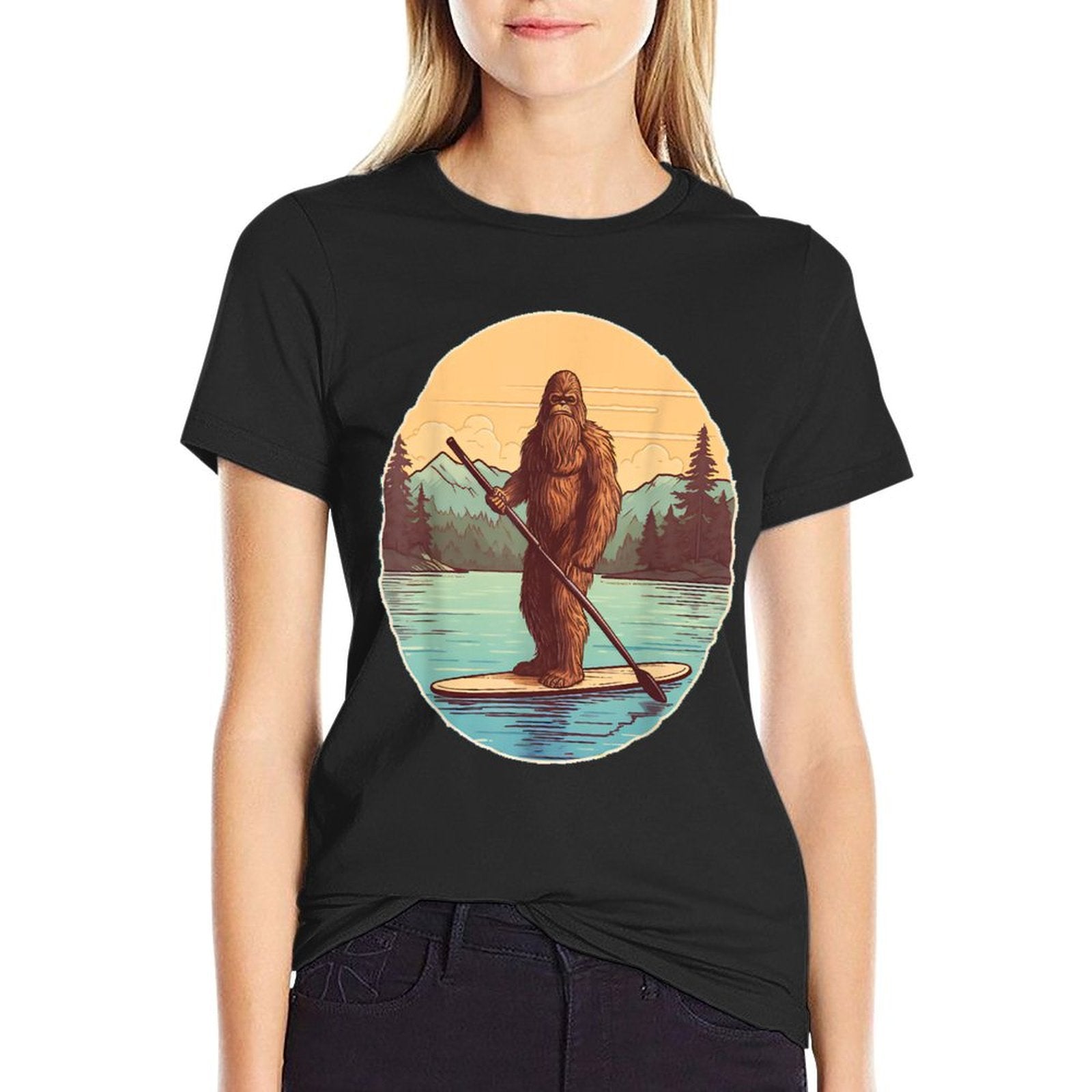 Funny Paddleboarding Bigfoot Paddleboard SUP Paddle Board  Soft T-Shirt