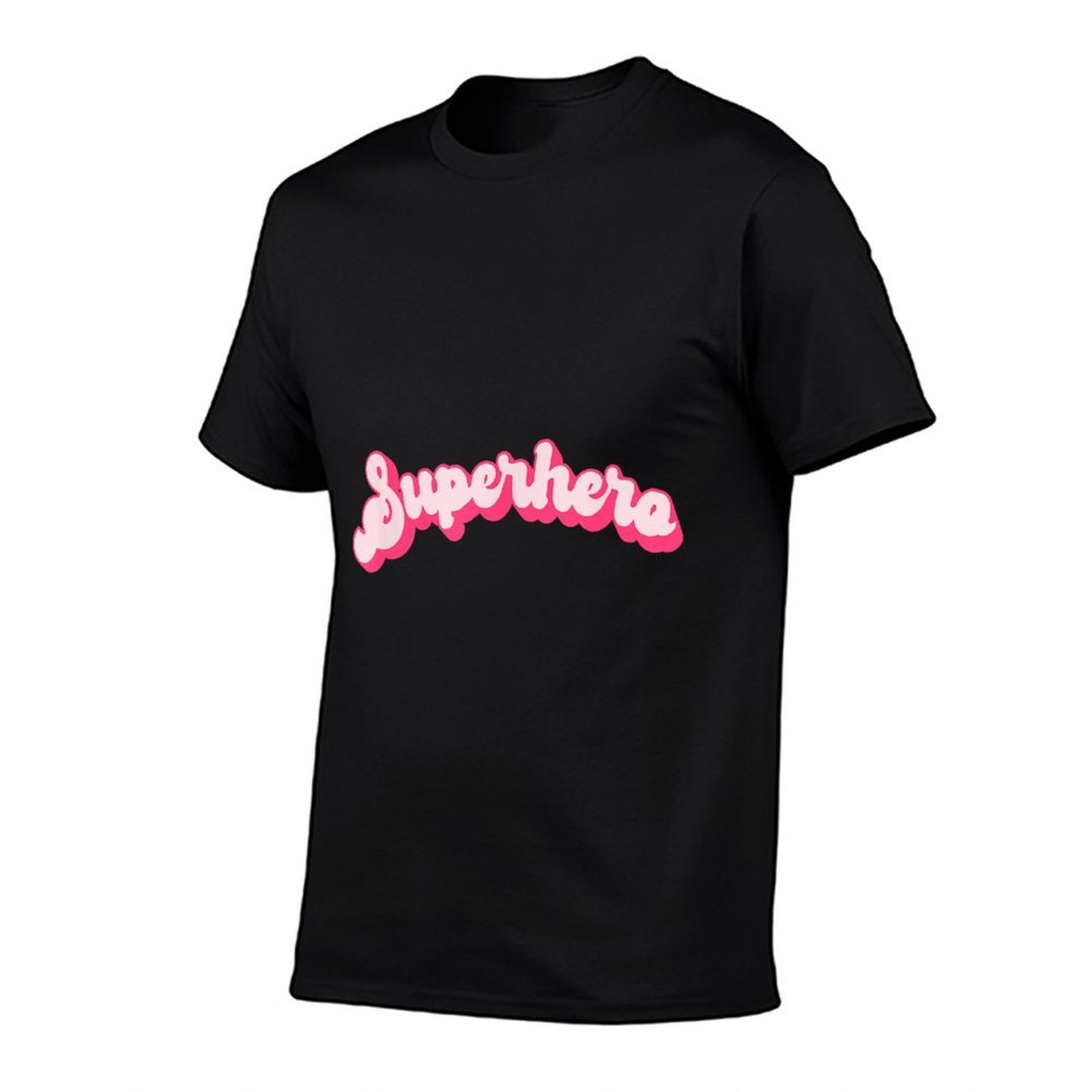 Superhero - Cute Pink Vintage Retro Halloween Super Hero  Summer-ready Fabric T-Shirt