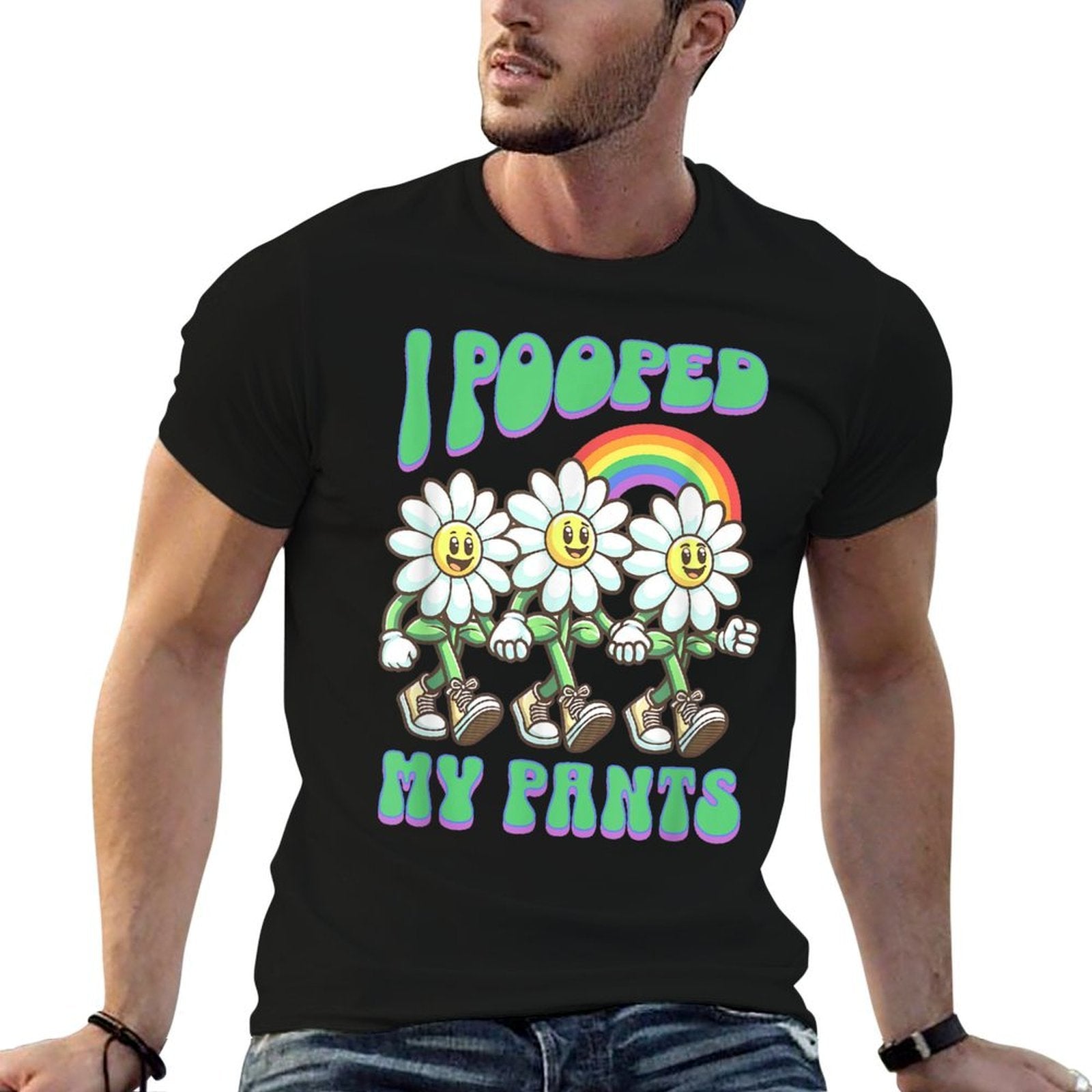 I Pooped My Pants Funny Flowers Toilet Adult Humor Meme  Wrinkle-resistant T-Shirt