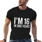 Womens Im 16 In Dog Years Funny Old Age Birthday Elder  Fade-proof Color T-Shirt
