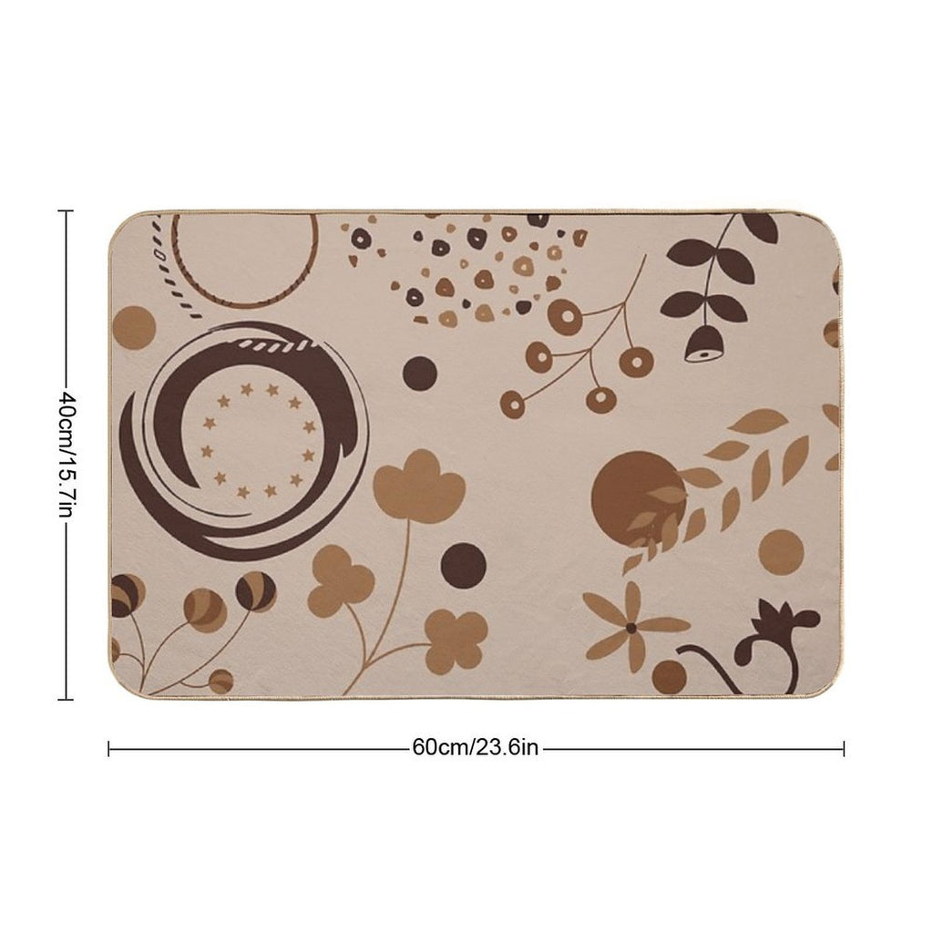 Abstract Floral Nude  Rapid-Drying Bath Mat