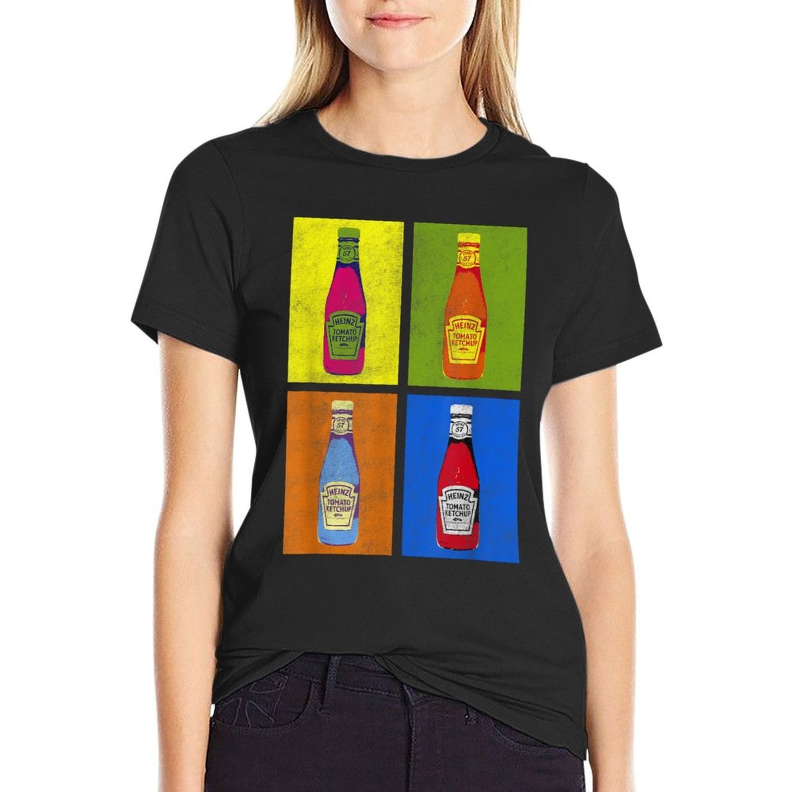 Heinz Tomato Ketchup Pop Art Retro Panels Big Chest Poster  Cotton T-Shirt